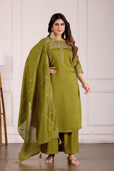 Anarkali Kurti Palazzo Dupatta Set