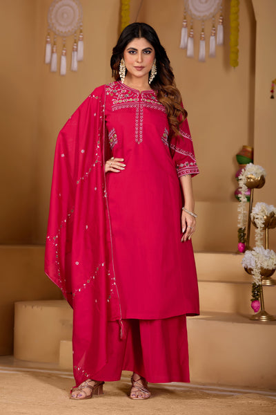 Anarkali Kurti Palazzo Dupatta Set