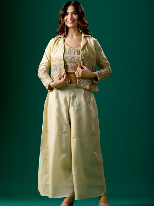 Three-Piece Suit Set (Top, Bottom, & Blouse)