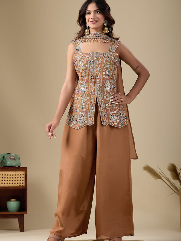 Cream Embroidered 3Pc Set