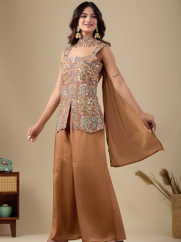 Cream Embroidered 3Pc Set