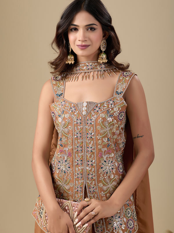 Cream Embroidered 3Pc Set