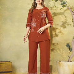 Embroidered Cotton Co-ord Set