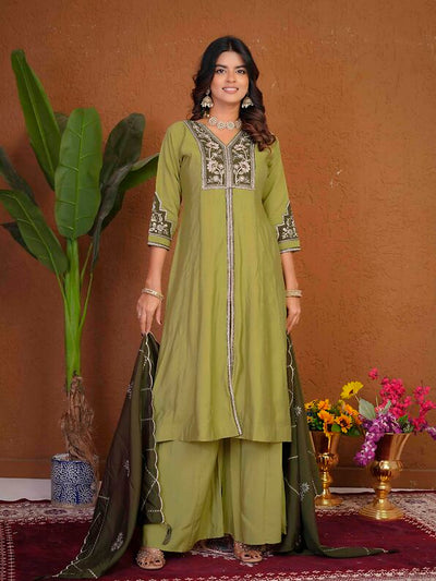 Anarkali Kurti Palazzo Dupatta Set