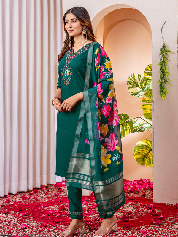 Elegant Straight Kurti Pant Dupatta Set