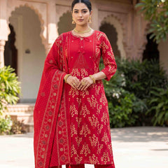 Elegant Straight Kurti Pant Dupatta Set