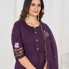 Anarkali Kurti Pant Dupatta Set