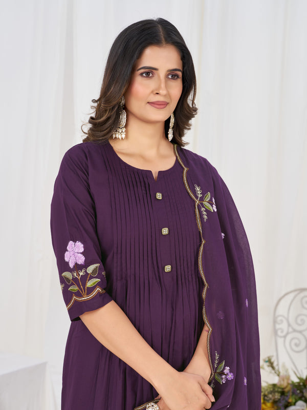 Anarkali Kurti Pant Dupatta Set