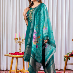 Elegant Straight Kurti Pant Dupatta Set