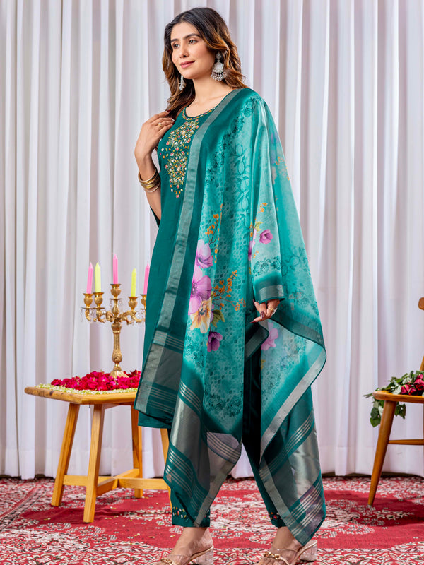 Elegant Straight Kurti Pant Dupatta Set