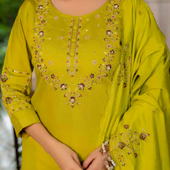 Elegant Straight Kurti Pant Dupatta Set