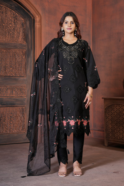 Elegant Straight Kurti Pant Dupatta Set