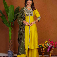 Anarkali Kurti Palazzo Dupatta Set