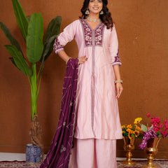 Anarkali Kurti Palazzo Dupatta Set