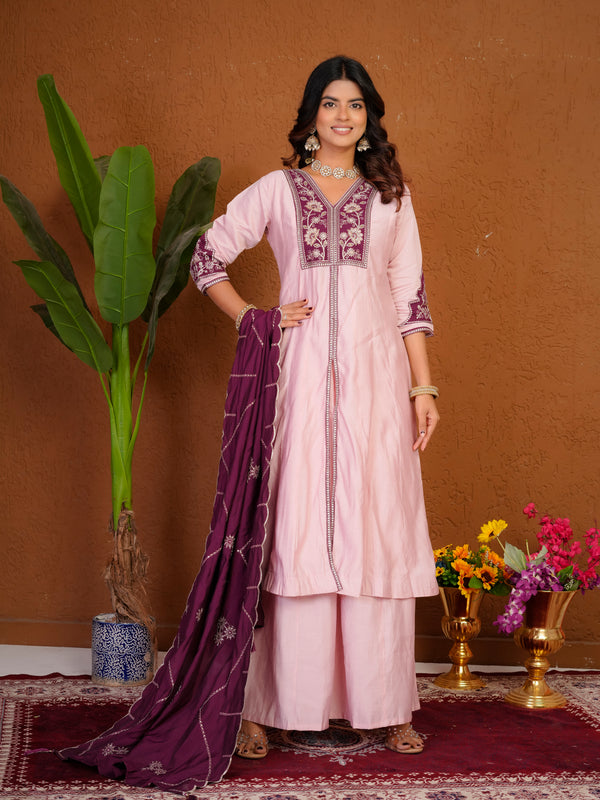 Anarkali Kurti Palazzo Dupatta Set
