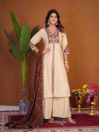 Anarkali Kurti Palazzo Dupatta Set