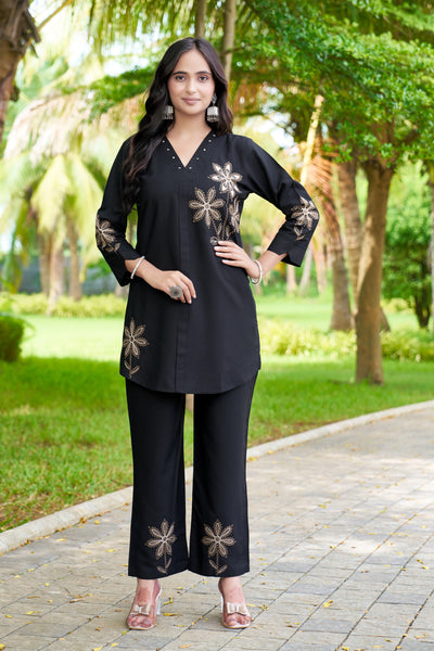 Embroidered Rayon Co-ord Set
