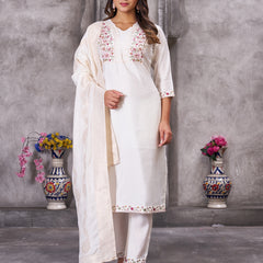 Elegant Straight Kurti Pant Dupatta Set