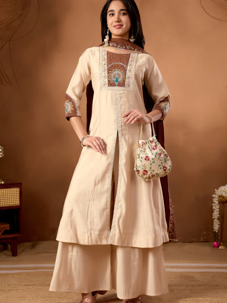 Anarkali Kurti  Palazzo Dupatta Set