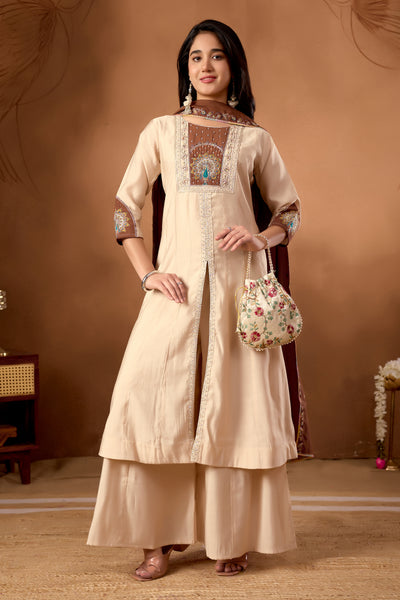 Anarkali Kurti  Palazzo Dupatta Set
