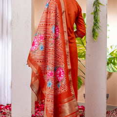 Elegant Straight Kurti Pant Dupatta Set