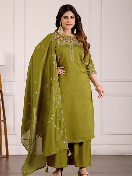 Anarkali Kurti Palazzo Dupatta Set