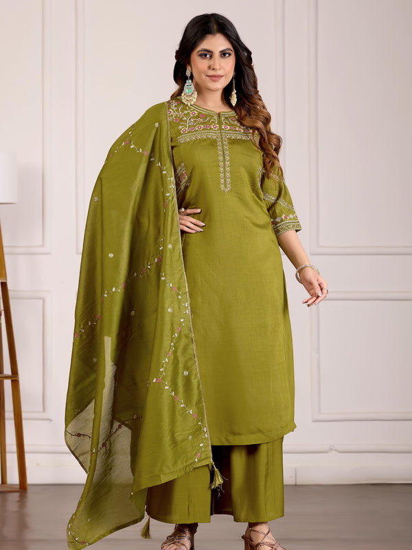Anarkali Kurti Palazzo Dupatta Set