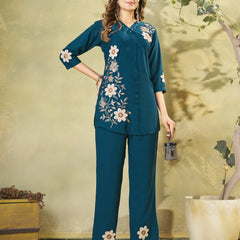 Embroidered Rayon Co-ord Set