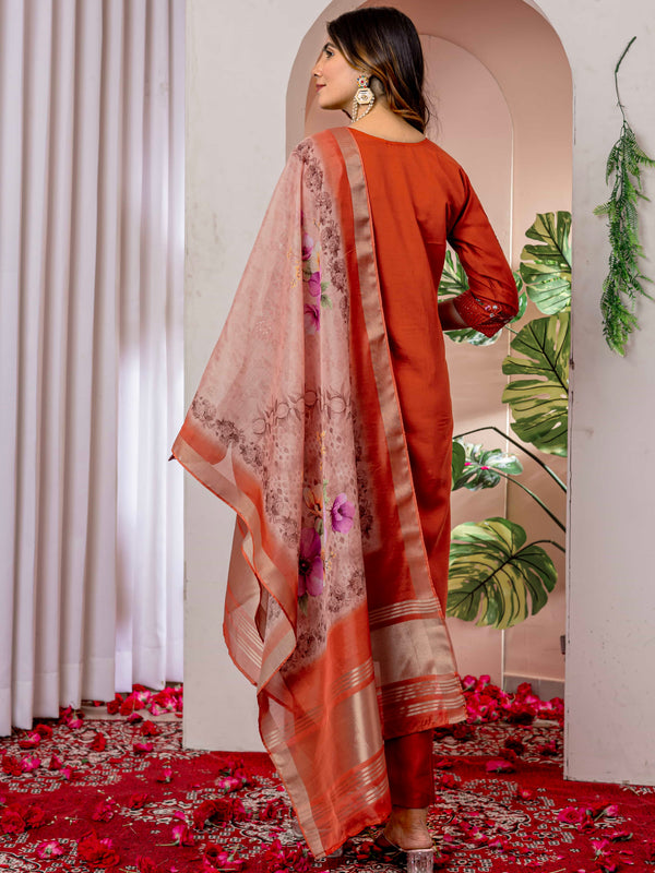 Elegant Straight Kurti Pant Dupatta Set