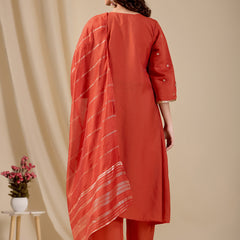 Chanderi Kurti Set with Dupatta