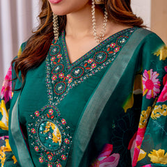 Elegant Straight Kurti Pant Dupatta Set