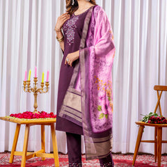 Elegant Straight Kurti Pant Dupatta Set