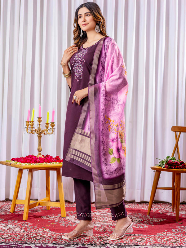 Elegant Straight Kurti Pant Dupatta Set