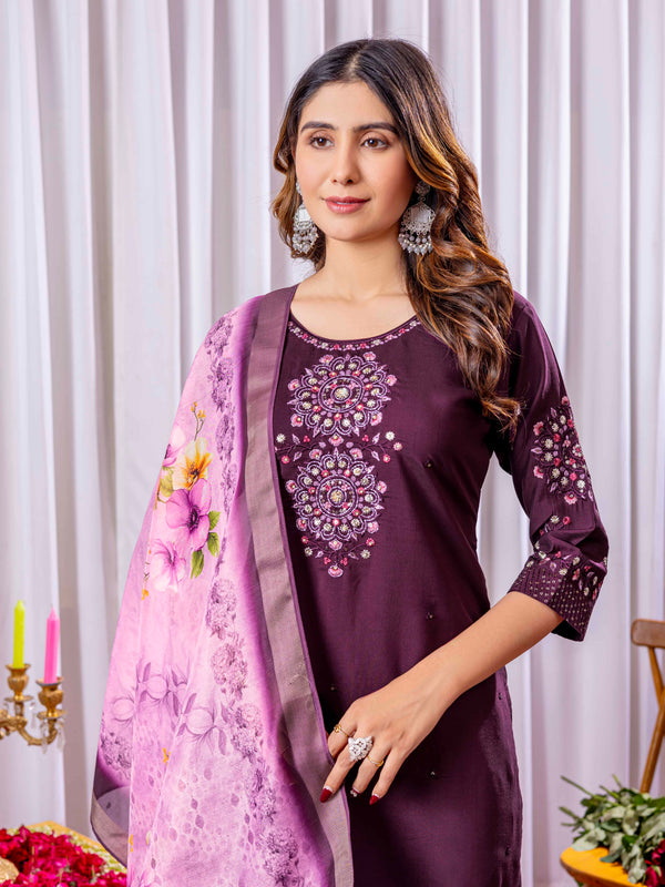 Elegant Straight Kurti Pant Dupatta Set