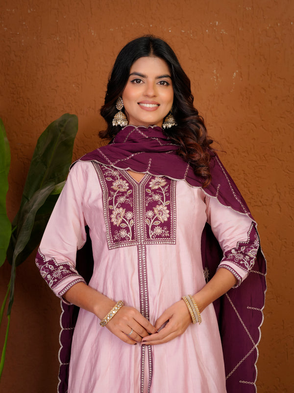 Anarkali Kurti Palazzo Dupatta Set