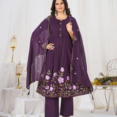 Anarkali Kurti Pant Dupatta Set
