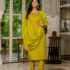Elegant Straight Kurti Pant Dupatta Set