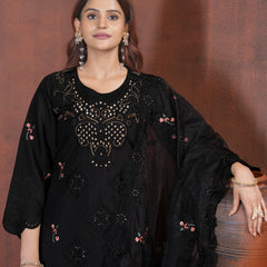 Elegant Straight Kurti Pant Dupatta Set