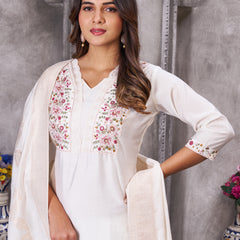 Elegant Straight Kurti Pant Dupatta Set