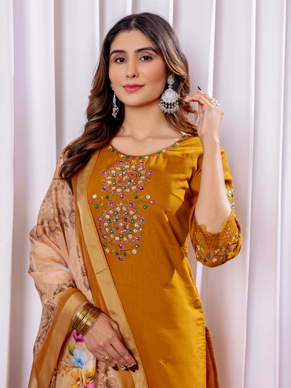 Elegant Straight Kurti Pant Dupatta Set