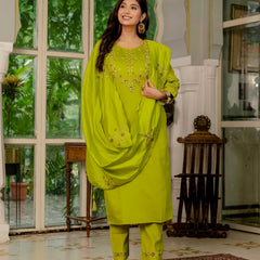 Elegant Straight Kurti Pant Dupatta Set