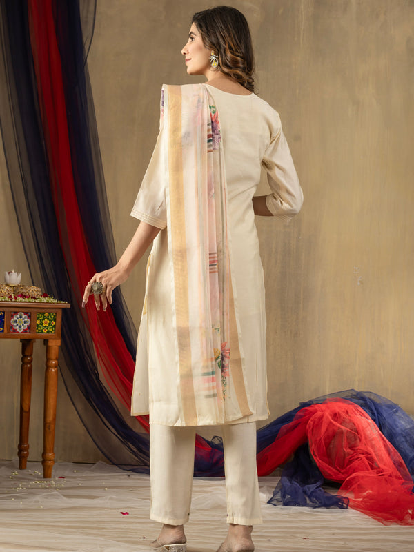 Elegant Straight Kurti Pant Dupatta Set
