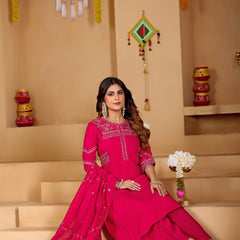 Anarkali Kurti Palazzo Dupatta Set