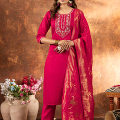 Elegant Straight Kurti Pant Dupatta Set