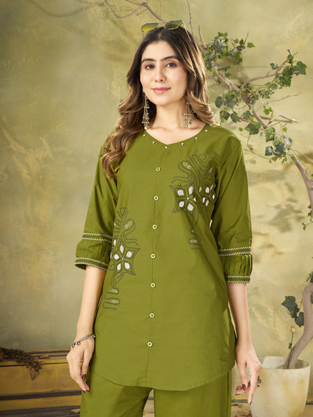 Embroidered Cotton Co-ord Set