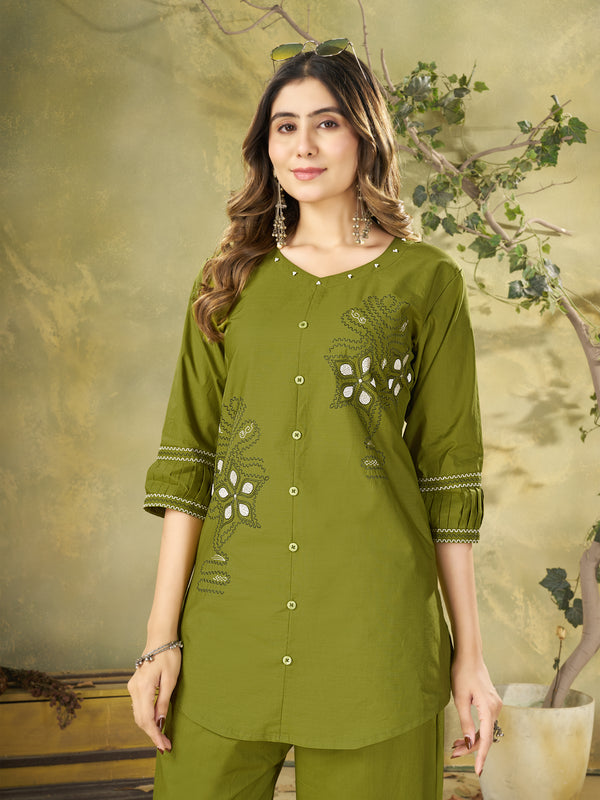 Embroidered Cotton Co-ord Set