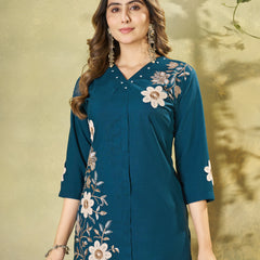 Embroidered Rayon Co-ord Set