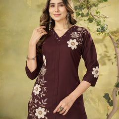 Embroidered Rayon Co-ord Set