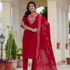 Elegant Straight Kurti Pant Dupatta Set