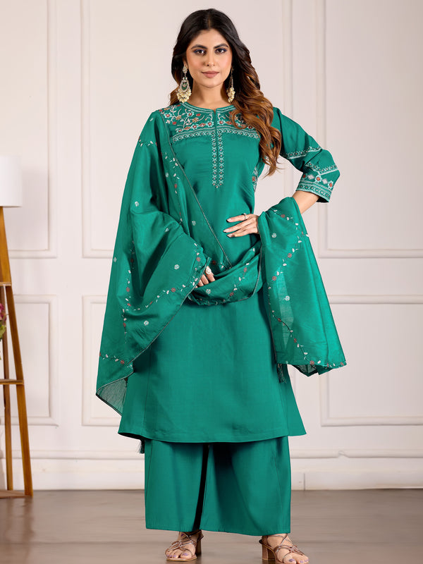 Anarkali Kurti Palazzo Dupatta Set